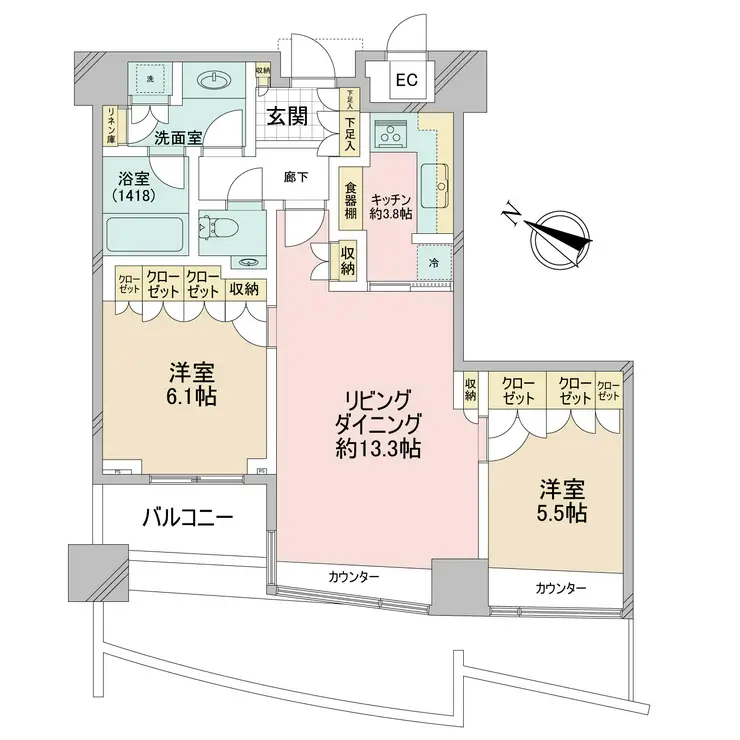 パークコート赤坂ザタワー 16階階 間取り