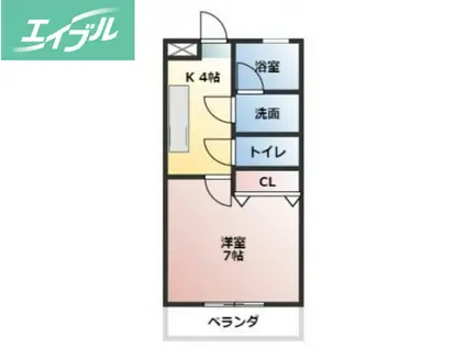 成広伊田コーポ(1K/2階)の間取り写真