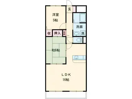 イースト(2LDK/1階)の間取り写真