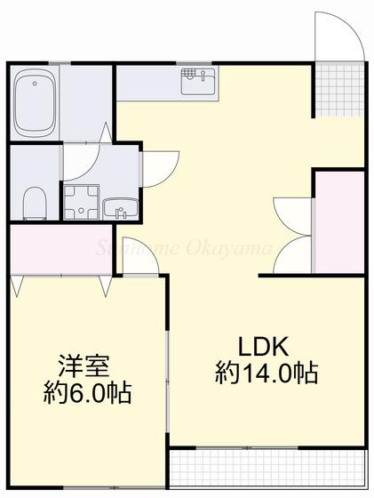 ララ松崎(1LDK/2階)の間取り写真
