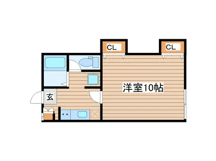 グリーンハイツ(1K/1階)の間取り写真