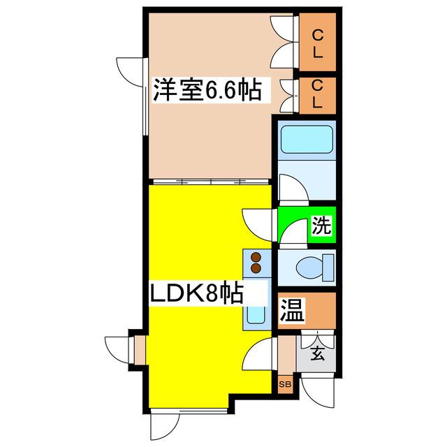 レジデンスマルカワ(1LDK/2階)の間取り写真