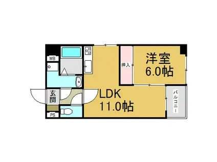 アーク上前津ビル(1LDK/7階)の間取り写真