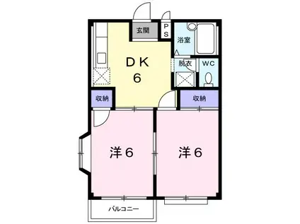 エルサティI(2DK/2階)の間取り写真