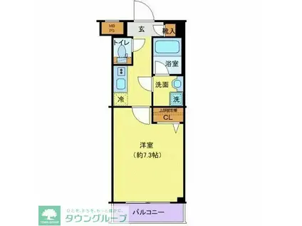 クレヴィスタ柴又(1K/2階)の間取り写真