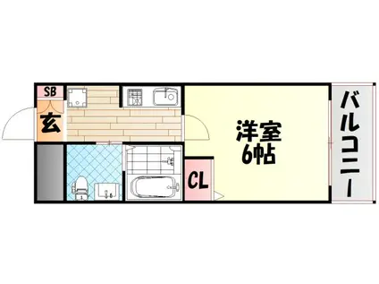 エグゼ難波南(1K/8階)の間取り写真