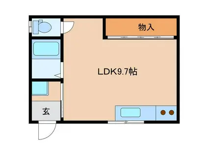 下野ハイツ(ワンルーム/2階)の間取り写真