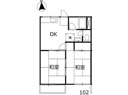 グリーンハイツ(2DK/1階)の間取り写真
