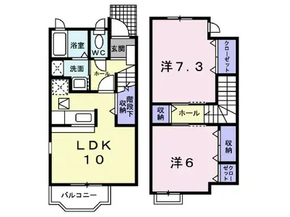 エアリー・ガーデン(2LDK/1階)の間取り写真