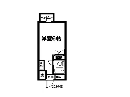 ボヌール冨士(ワンルーム/2階)の間取り写真