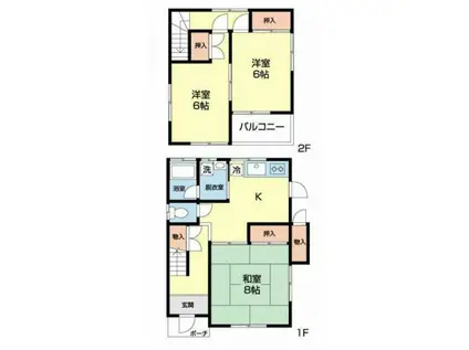 メゾンホーク末永A(3DK/1階)の間取り写真