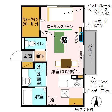 サリサ.H(ワンルーム/1階)の間取り写真
