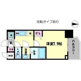 リッツ難波南II(1K/4階)の間取り写真