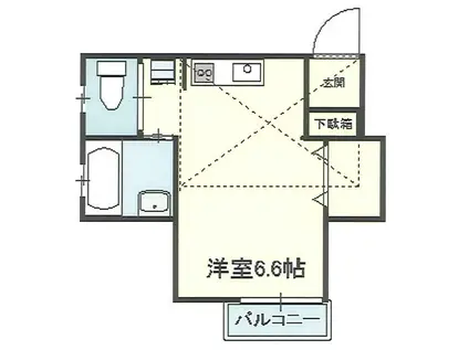 プチメゾン(1K/2階)の間取り写真