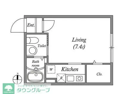 MODULOR久が原(ワンルーム/2階)の間取り写真