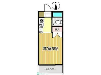 カレッジハウスI(ワンルーム/2階)の間取り写真