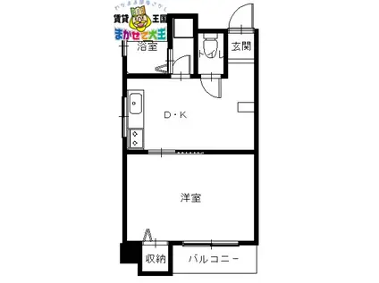 アメニティプレイスコヤナギ(1DK/3階)の間取り写真