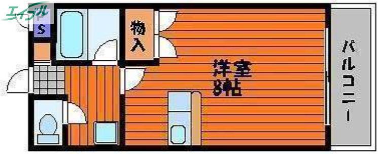 セントフォレスト北長瀬(1K/3階)の間取り写真