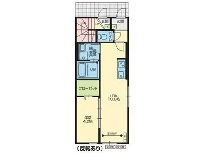 LUCENT 浪江(1LDK/1階)の間取り写真