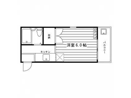 ハイツ東(1K/2階)の間取り写真