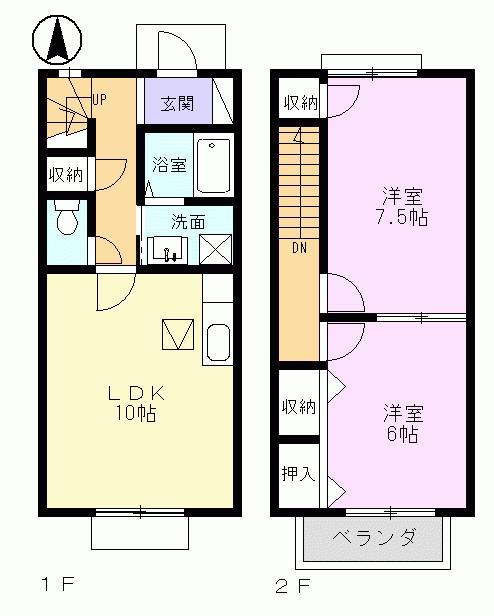 TERRACE PADDYI(2LDK/1階)の間取り写真
