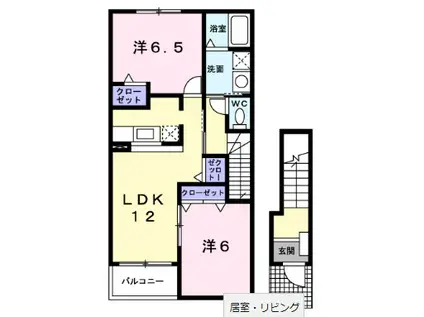 ビューボナーレ(2LDK/2階)の間取り写真