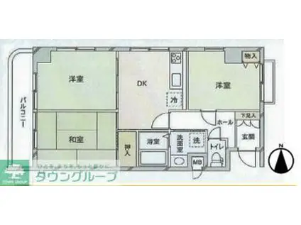 センチュリー大泉学園(3DK/4階)の間取り写真