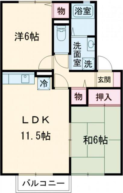 エミネンス白銀(2LDK/2階)の間取り写真