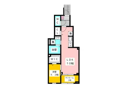 ヒカルサ西東京向台ウエスト(1LDK/1階)の間取り写真