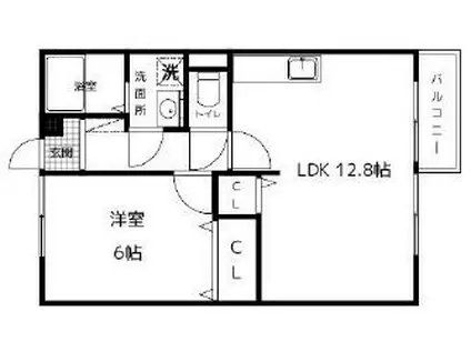 コーポモトカワII(1LDK/2階)の間取り写真