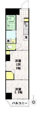藤和新宿御苑コープ(1LDK/10階)の間取り写真