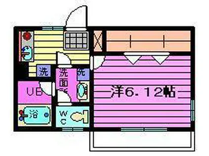ヴェール大牧A・B(1K/2階)の間取り写真