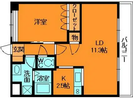 プリンセスタウン(1LDK/2階)の間取り写真