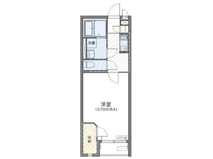 FIGARO(1K/1階)の間取り写真