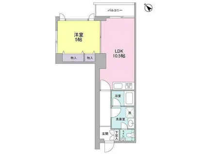 グランドメゾン三軒茶屋(1LDK/10階)の間取り写真