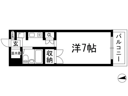 センチュリーショウエイⅢ(1K/2階)の間取り写真