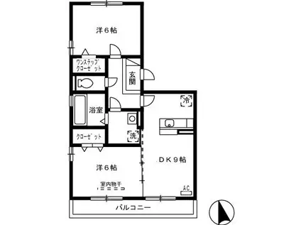 グランド・デューク(2DK/3階)の間取り写真