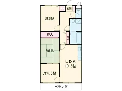 グレース深野(3LDK/1階)の間取り写真