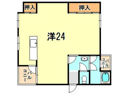 五位の池北ビル(ワンルーム/3階)の間取り写真