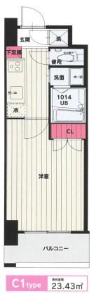NO.102 CLUB ORIENT(1K/4階)の間取り写真