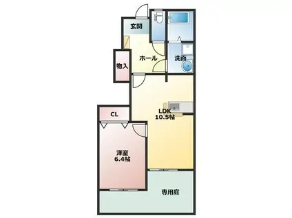 プリメーラ(1LDK/1階)の間取り写真