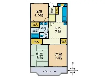 MIZUHOマンション(3DK/1階)の間取り写真