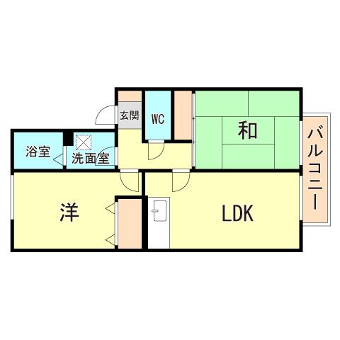 マドレミホ(2LDK/1階)の間取り写真