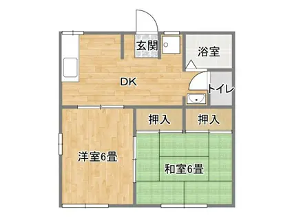 ヴィラ・ル・ボンテ(2DK/2階)の間取り写真