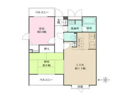 パティオ西池袋III(2LDK/3階)の間取り写真