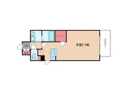 EN SOLEIL(ワンルーム/2階)の間取り写真