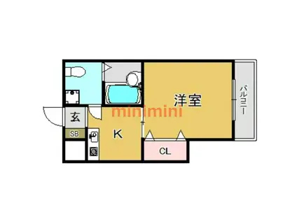 第9薩摩マンション(1K/4階)の間取り写真