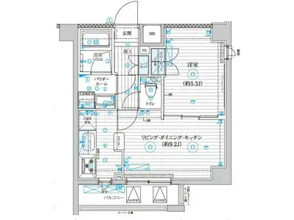 GENOVIA世田谷砧II(1LDK/2階)の間取り写真