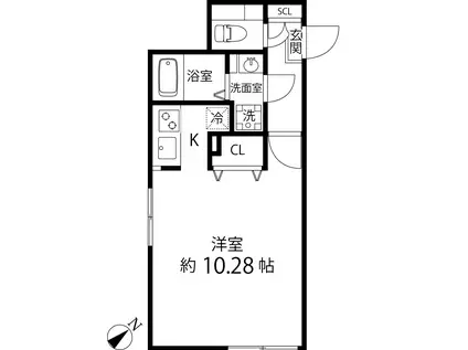 BRANCHE豊島園(ワンルーム/4階)の間取り写真
