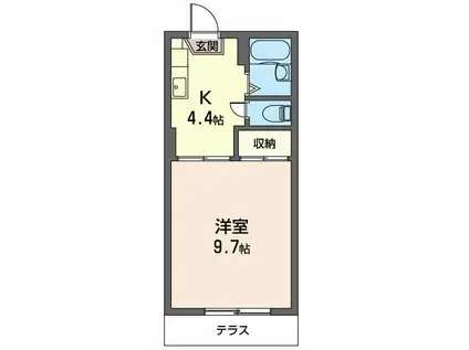 三番関ハイツC棟(1K/1階)の間取り写真